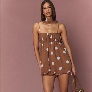 FLORAL BURNOUT CHIFFON STRAPPY PUFFBALL PLAYSUIT